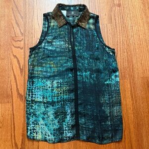 Sachin + Baby beaded collar sleeveless top blouse size 0